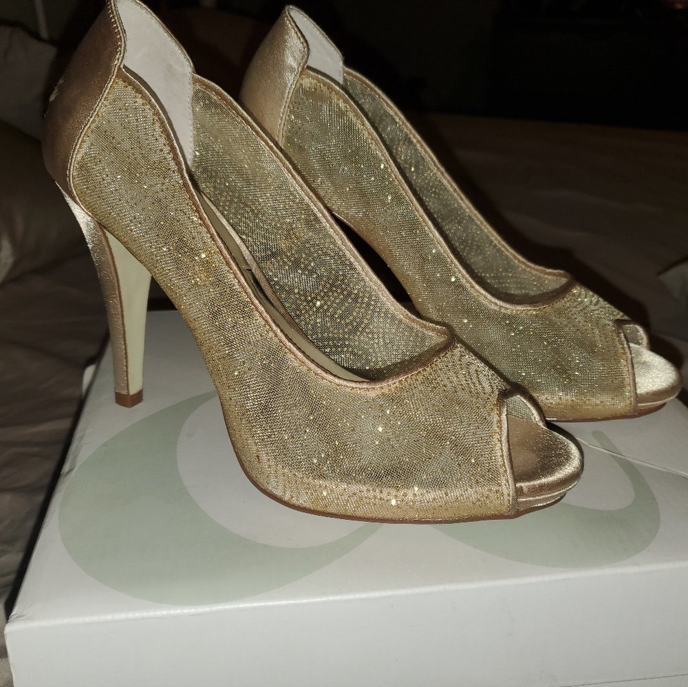 Style & Co Gold Glitter Heels